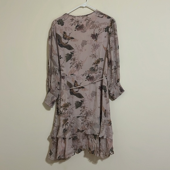 NEW All Saints Ari Peggy wrap floral mini dress size 12 - Picture 7 of 15